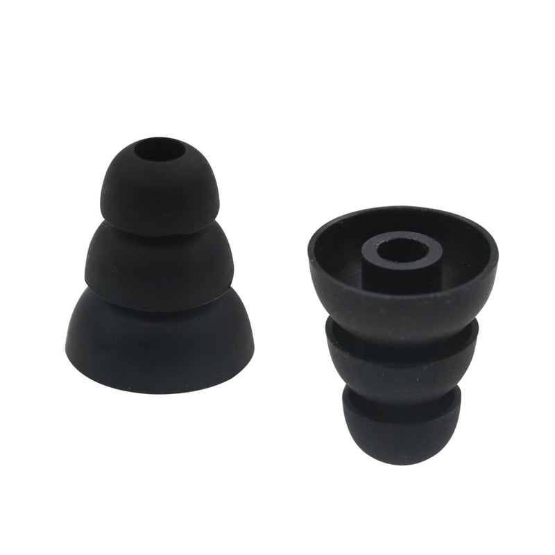 ALXCD Triple Flange Ear Tip, 6 Pairs S/M/L Size Triple Three Flange Noise Isolation Silicone Earbuds Tips with 4mm Connector Hole, Fit for Most in Ear Earphone (Black)[S/M/L] - Image 5